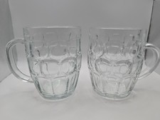Pair of Vintage Glass Dimple