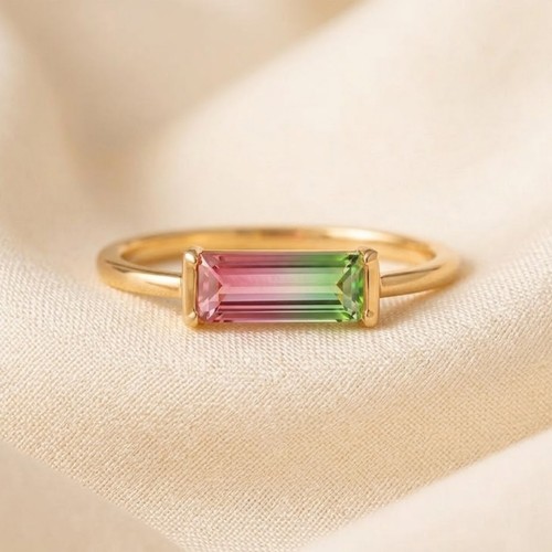 Baguette watermelon tourmaline - watermelon,