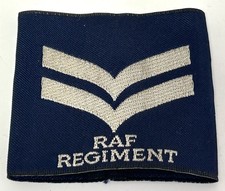 British Military Issue RAF Regiment Corporal Rank Slide, Blue And Silver