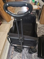 150KG Festival Trolley on Wheels, Foldable Camping Cart with Adjustable Handle,