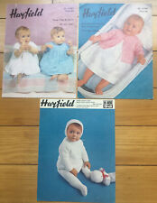 Hayfield Vintage Knitting Patterns x3 H347 380 400 Original 1960s Baby Items ⭐️✨