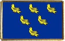 Sussex County Gold Colour Badge With A Velveteen Bag