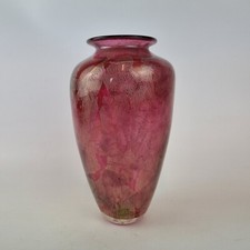 Isle Of Wight Studio Glass Vase Pink Azurene 20cm Michael Harris 