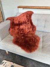 Sheepskin Rug - orange rusty