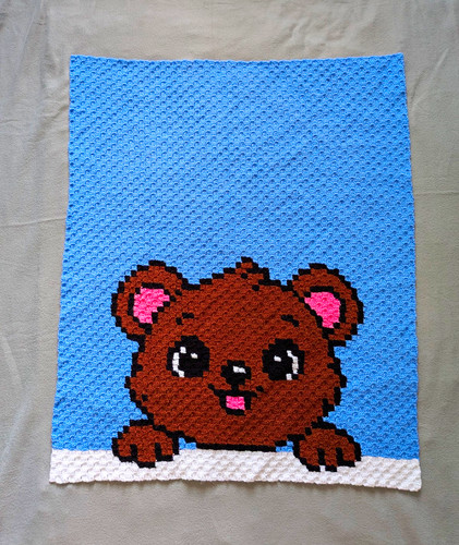 Handmade blue crochet bear - handmade,