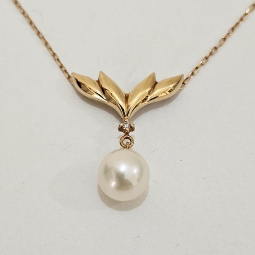 Mikimoto pearl diamond leaf - mikimoto,