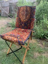 Vintage Folding Wooden Carpet Chair Festival, Proms, Glamping