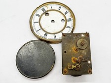 ANTIQUE CLOCK PARTS MOVEMENT DIAL ROMAN NUMERALS GEARS REPAIR RESTORE #1