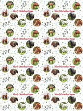 Horses Personalised Christmas Gift Wrapping Paper 4 Designs ADD NAME