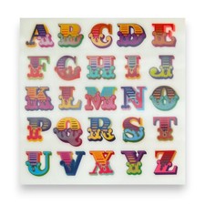 Ben Eine Alphabet White Original Limited Edition Signed Lenticular Postcard Art