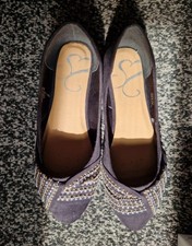 Black Diamanté  Extra Wide EEE shoes. UK Size 5