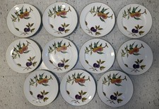 Lot of 12 Evesham Royal Worcester Gold Rim Dinner Plate Set 10” England