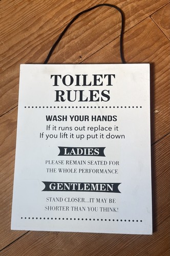 Funny toilet rules hanging - funny,