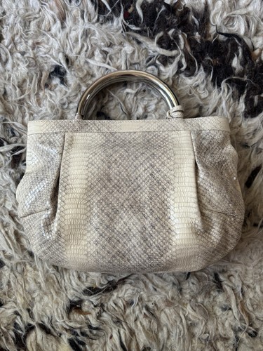 Furla grey cream leather snake - leather,