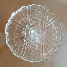 Cut Glass Vintage Cake Stand On Pedestal