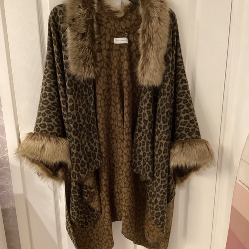 Animal print cape coat - animal,