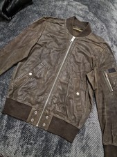 DIESEL Leather Jacket  Olive
