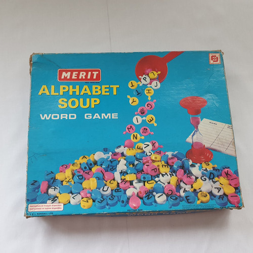 Vintage 1960 alphabet soup - alphabet,