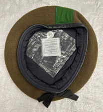 ROYAL WELSH KHAKI BERET - Sizes , Green Wool Beret with Flash , British Army NEW