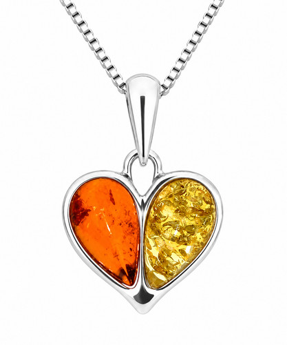 Natural baltic amber heart - natural,