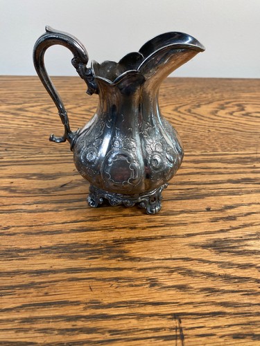 Antique ornate silver plate - silver,