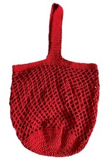 HAND CROCHETED RED TOTE BAG