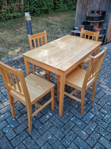 Table chairs wooden beech - table,