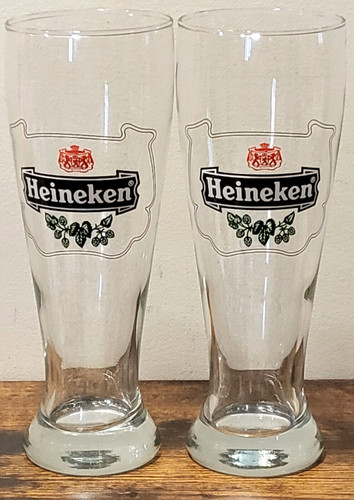 Heineken etched tall - etched, 9”