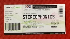 STEREOPHONICS -  COMPLETE  TICKET  - 13-12-2008  NOTTINGHAM - VGC