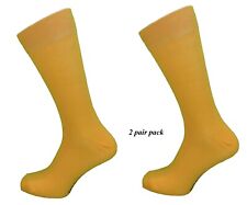 Mens 2 Pair Pack Mustard Yellow Mod Retro Socks