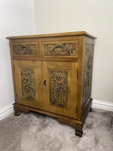 Vintage hand carved - solid, wood