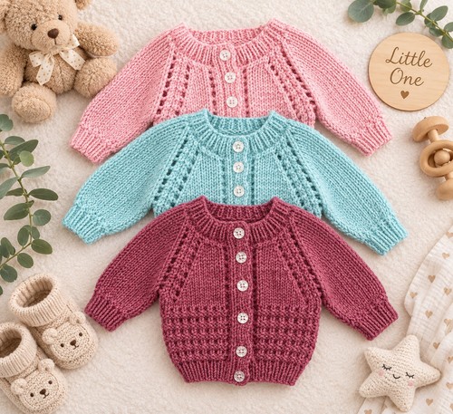 Hand knitted baby cardigans - baby,