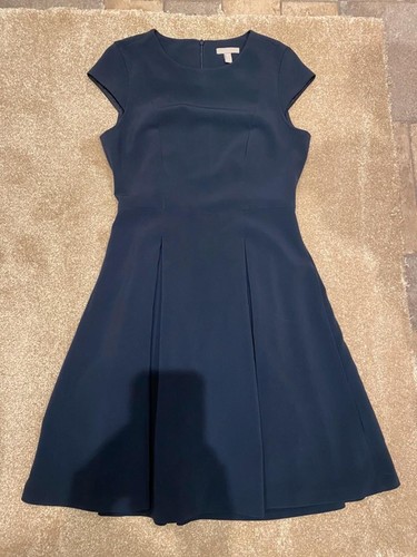 Pleated dress navy blue - h&m, dress,