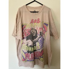 Bob Marley Gonna Be Alright T-Shirt Size L/XL Zion Rootswear 100% Cotton Reggae