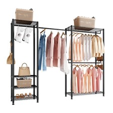 VEVOR Clothes Garment Rack Freestanding Closet Wardrobe Rack Carbon Steel Frame