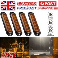 4Pcs Amber LED Side Marker