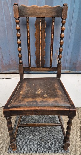 Vintage oak wood barley twist - oak,