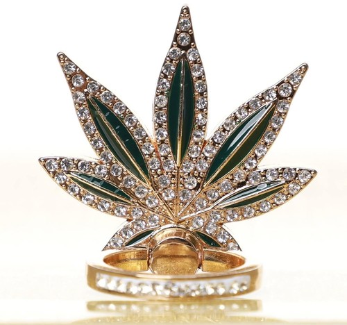 Cannabis rotating finger ring - rotating,