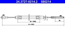 Handbrake cable 24.3727-0214.2