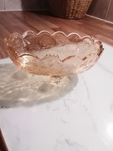 Vintage peach lustre footed - peach,