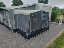 Isabella Awning Annex 250 In Coal Grey with carbon X poles.