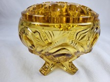 Rose bowl amber - amber, glass