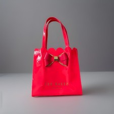 Ted Baker London  Fluorescent Pink/Red Small Polyvinyl Tote Bag Trendy 
