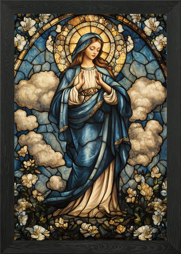 Stained glass virgin - stained,