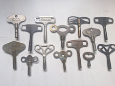 Old Vintage Antique Steel Brass Clock Winding Keys Job Lot x 14