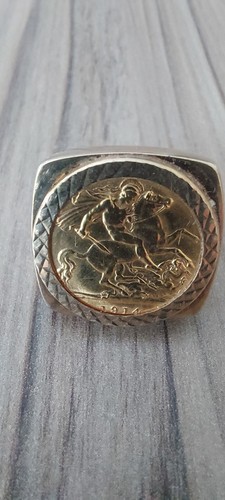 1914 half sovereign gold ring - sovereign,