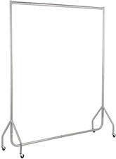 HEAVY DUTY SILVER-GREY CHROME CLOTHES RAIL 6ft x 5ft GARMENT RACK HOME STORAGE