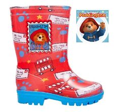 BOYS PADDINGTON BEAR OFFICIAL WELLIES RAIN BOOTS WELLYS WELLINGTONS UK SIZE 5-10