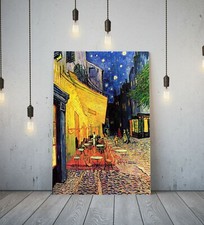 VAN GOGH CAFE TERRACE NIGHT -FRAMED CANVAS PAINTING WALL ART PICTURE PAPER PRINT