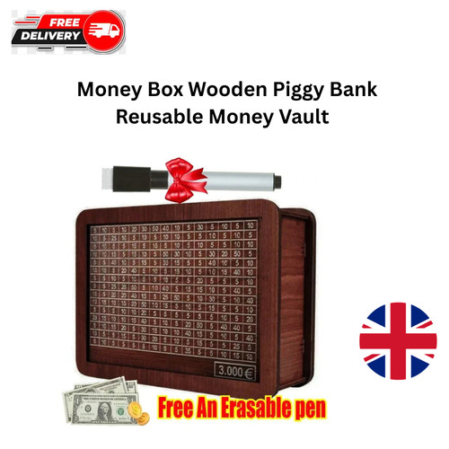 Wooden money box with counter - wooden,